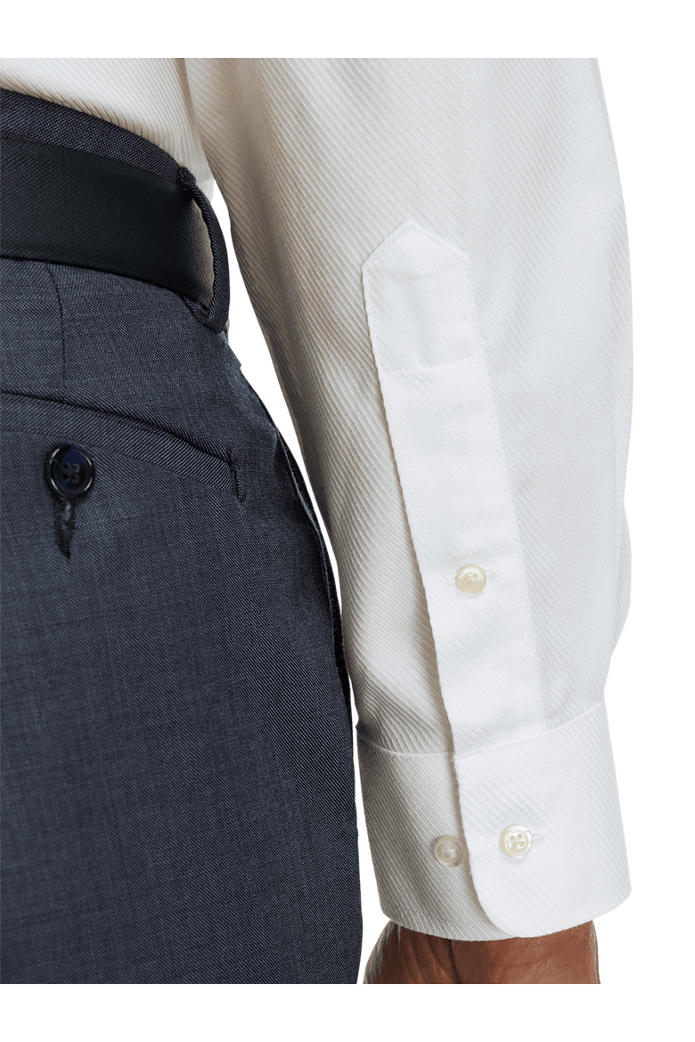 Non-iron Cotton Twill Spread Collar Dress Shirt, Alternate, color, White