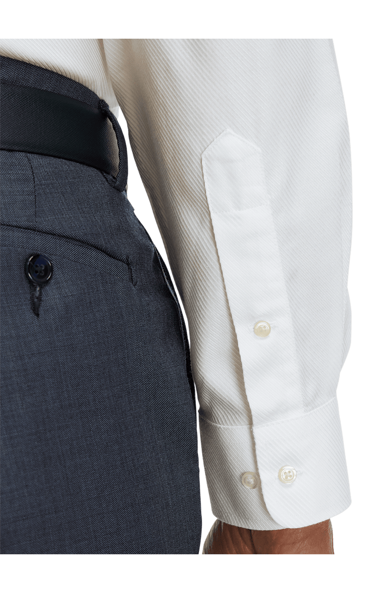 Paul Fredrick Non-iron Cotton Twill Spread Collar Dress Shirt, Alternate, color, White