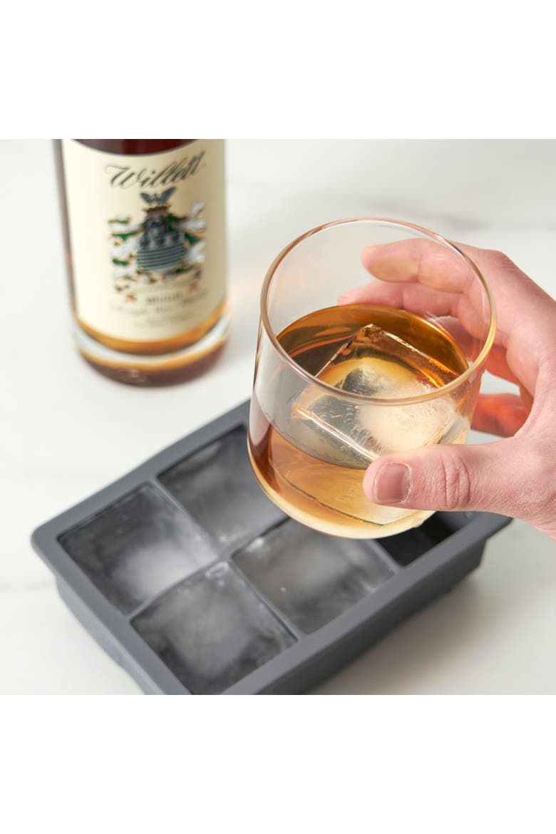 Glacier Whiskey Ice Cube Tray with Lid in Grey, Alternate, color, GREY