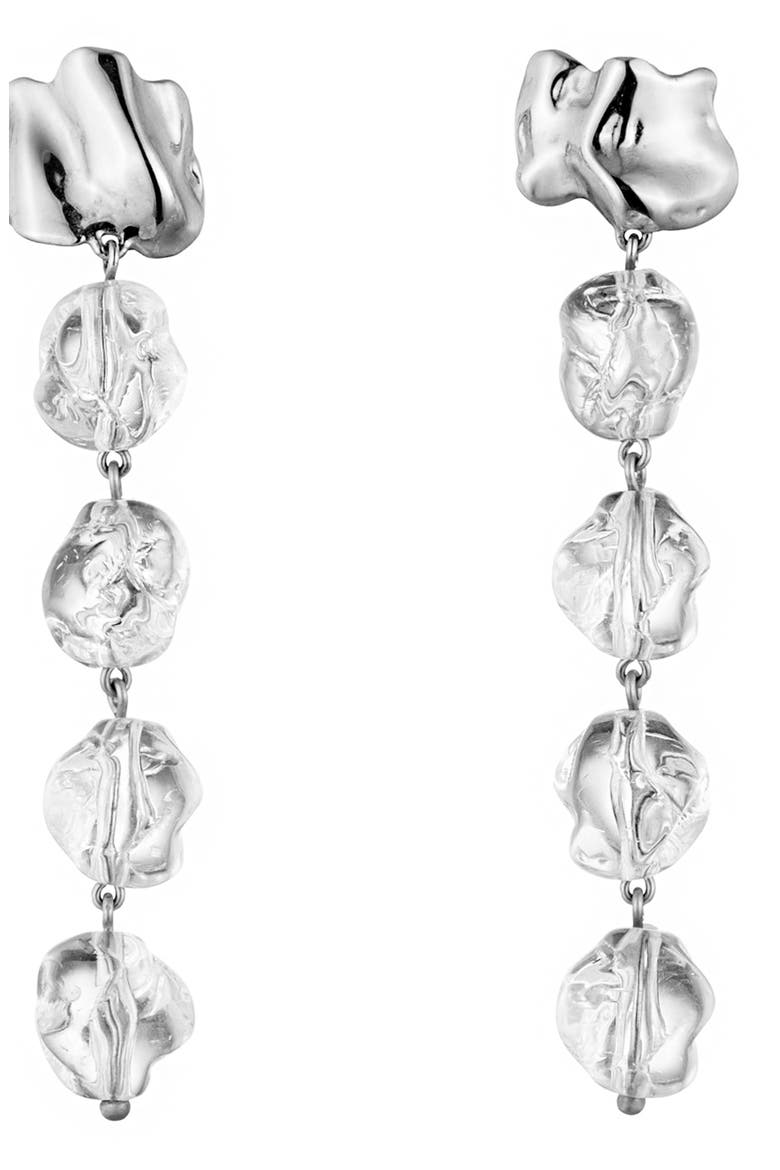 Lucite® Drip Earrings, Main, color, STERLING SILVER