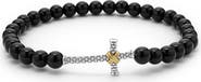 LAGOS Men's Anthem Cross Onyx Bead Stretch Bracelet