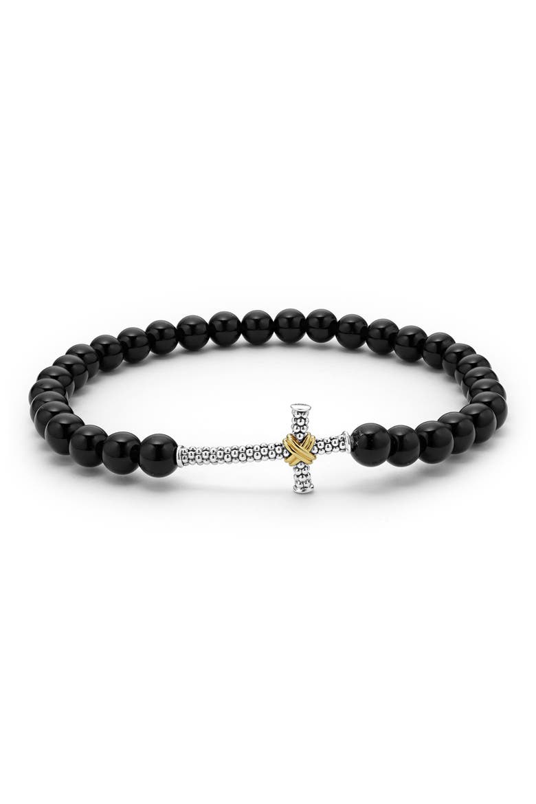 Men's Anthem Cross Onyx Bead Stretch Bracelet video