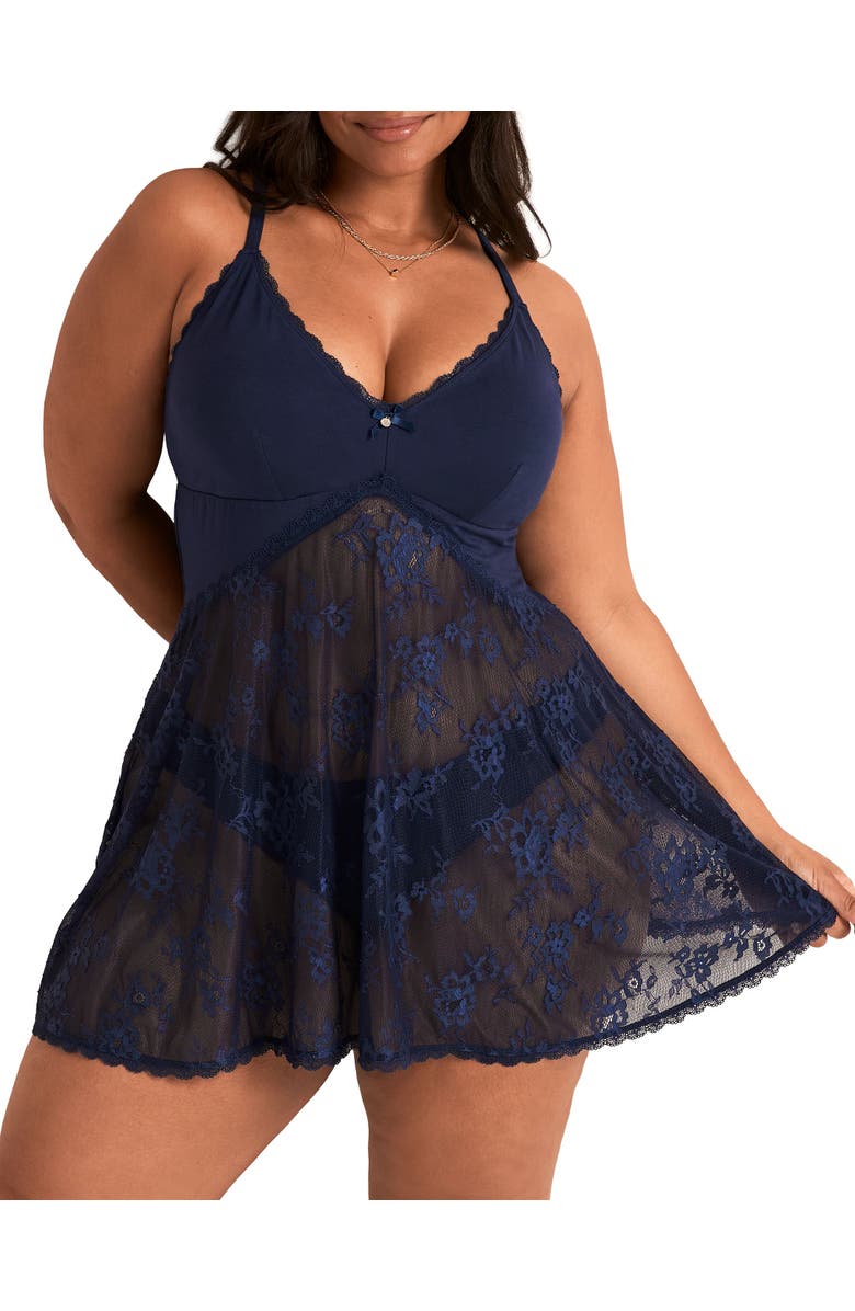 Adore Me Marien Babydoll & Bikini Set, Main, color, 