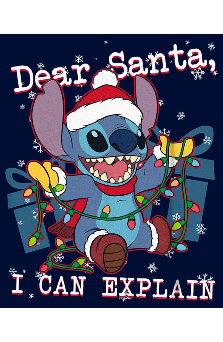 Lilo & Stitch Boy's Lilo & Stitch Dear Santa, I Can Explain  Graphic T-Shirt, Alternate, color, Navy Blue