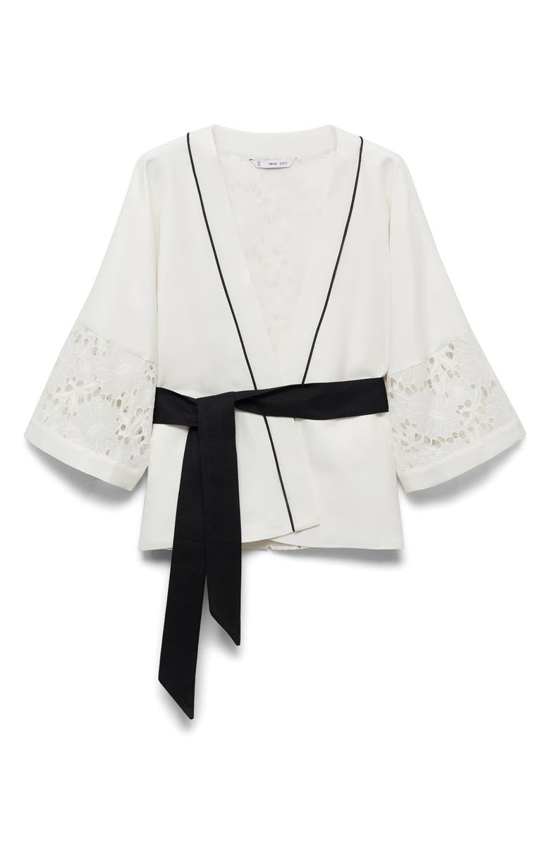 MANGO Belted Linen & Cotton Blend Jacket, Alternate, color, 