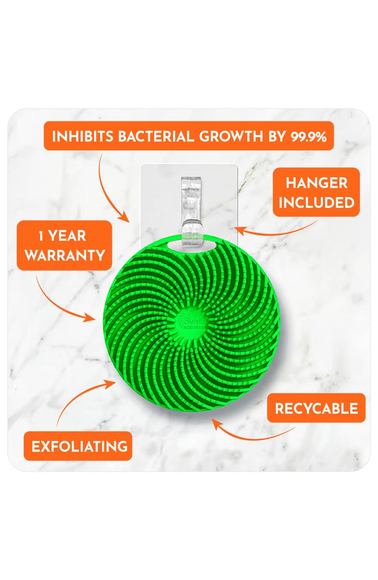 Swirl Scrubber Antimicrobial Silicone Body Scrubber, Alternate, color, Multicolored