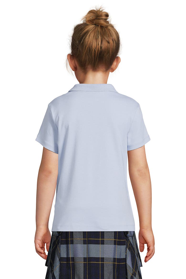 School Uniform Girls Short Sleeve Feminine Fit Interlock Polo Shirt, Alternate, color, Blue