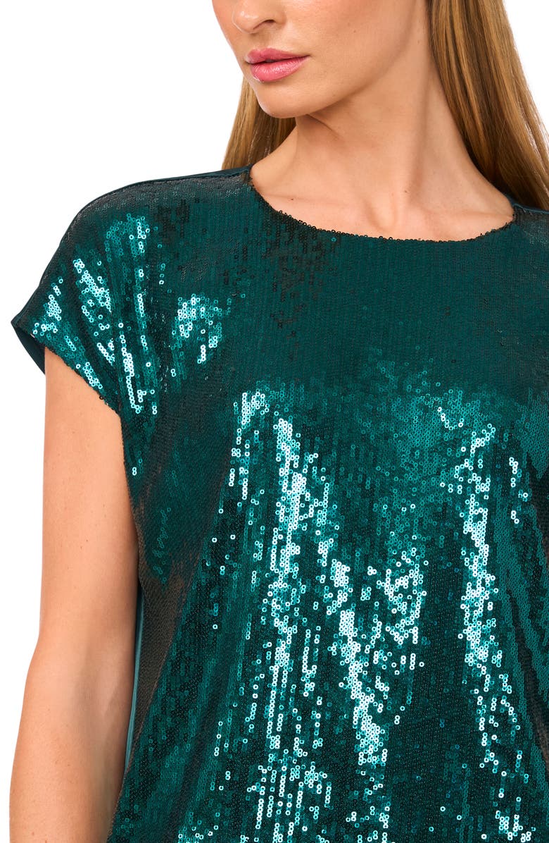 Halogen<sup>®</sup> Sequin Cap Sleeve Top, Alternate, color, June Bug