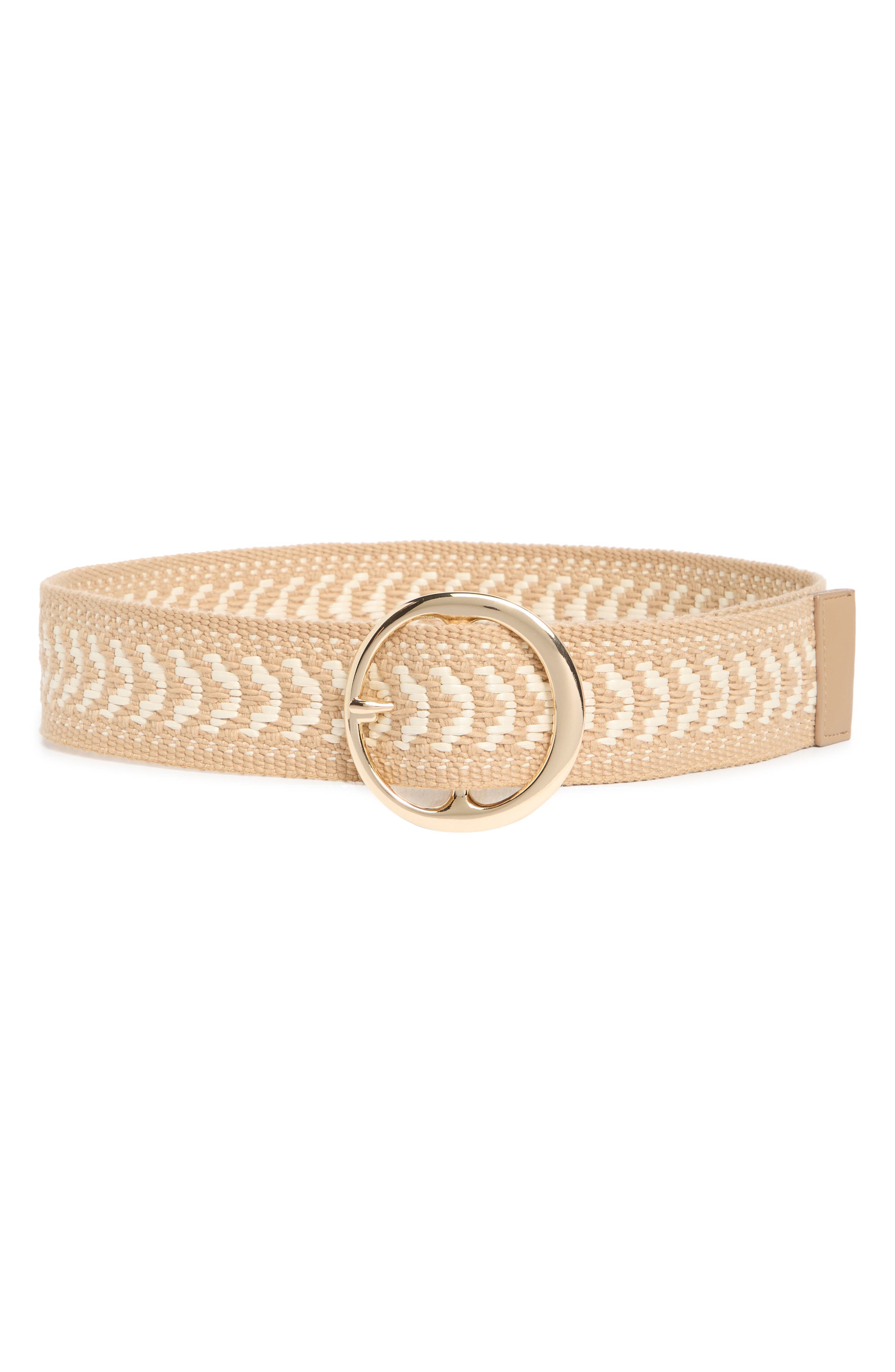 Steve Madden Woven Faux Raffia Belt