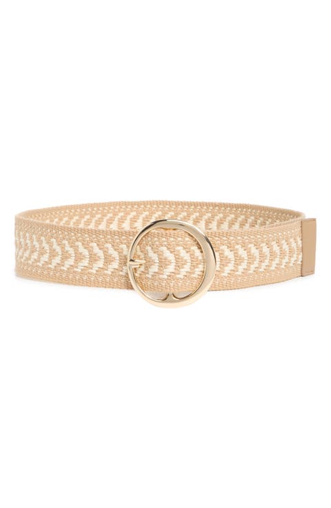 Woven Faux Raffia Belt