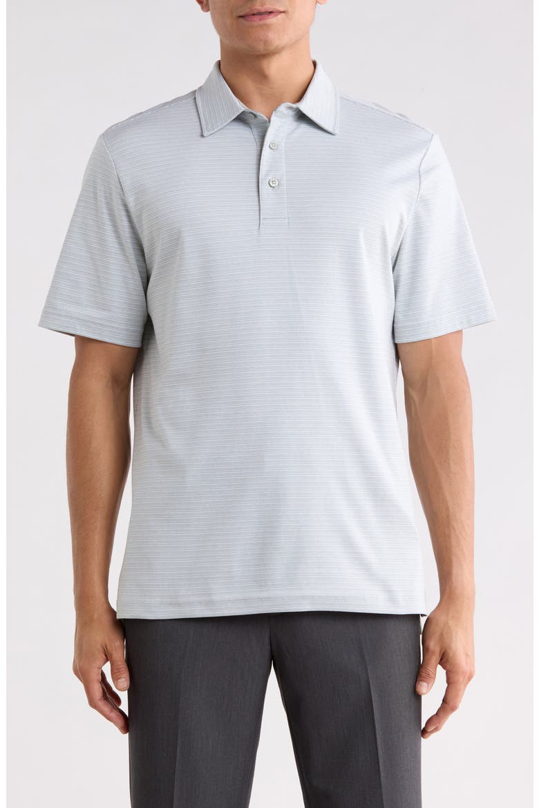 Stripe Cotton Polo, Main, color, SAGE