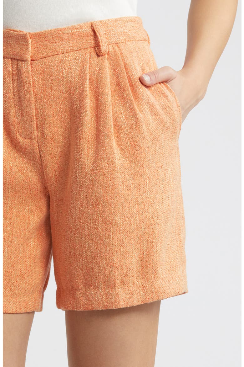 Tweed Bermuda Shorts, Alternate, color, SALMON