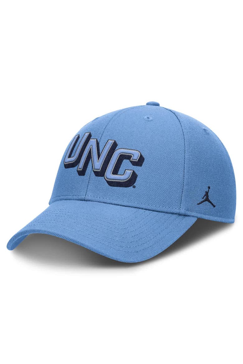Men's Jordan Brand Carolina Blue North Carolina Tar Heels Slanted Primetime Rise Performance Adjustable Hat, Main, color, Light Blue