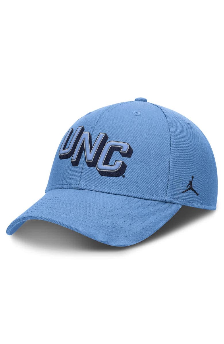 Jordan Brand Men's Jordan Brand Carolina Blue North Carolina Tar Heels Slanted Primetime Rise Performance Adjustable Hat, Main, color, Light Blue