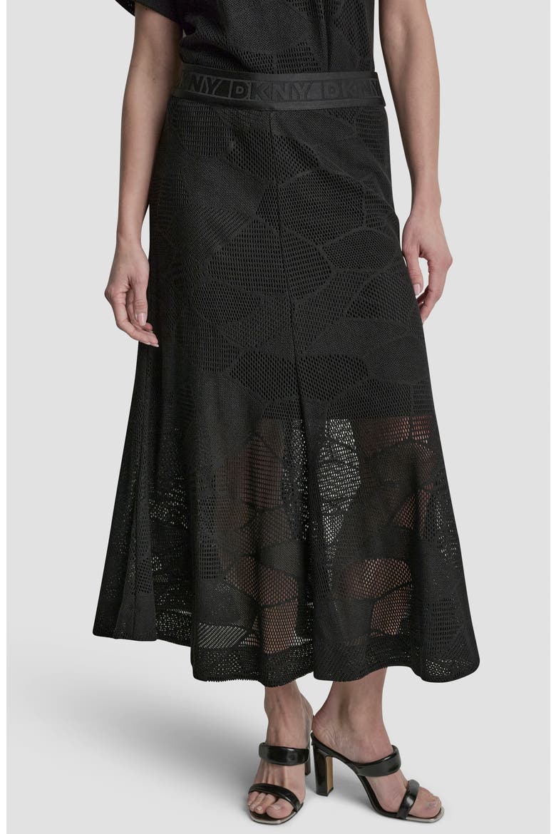 Croton Lace Midi Skirt, Main, color, BLACK