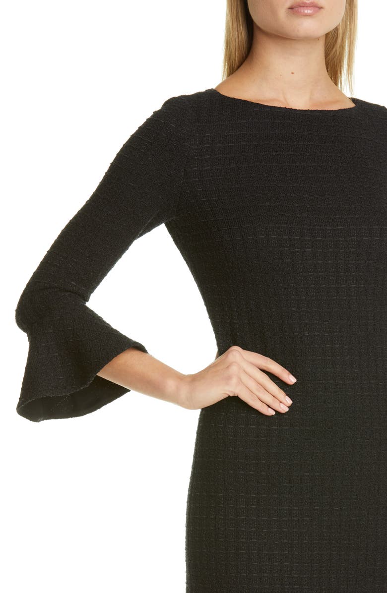 St. John Collection Ribbon Textured Windowpane Knit Sheath Dress, Alternate, color,