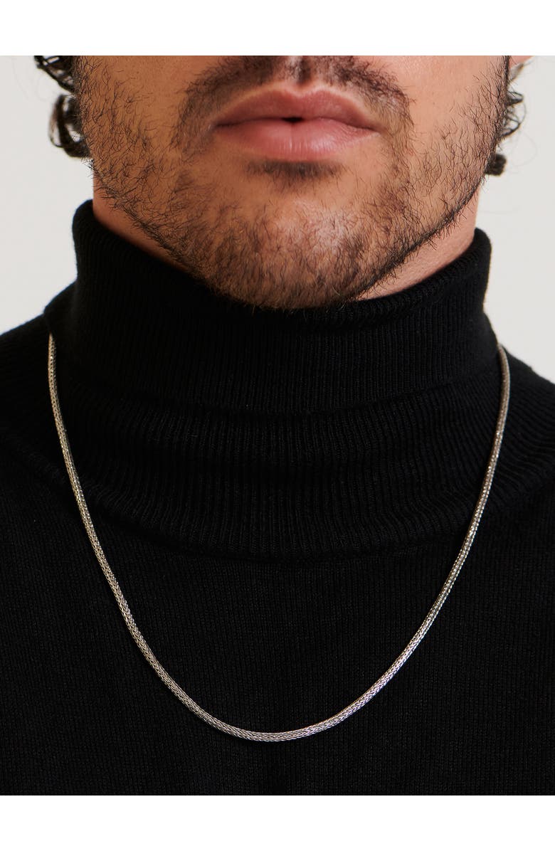 DEVATA Foxtail Round 2.5mm Chain Necklace in Sterling Silver, 26", Alternate, color, Silver