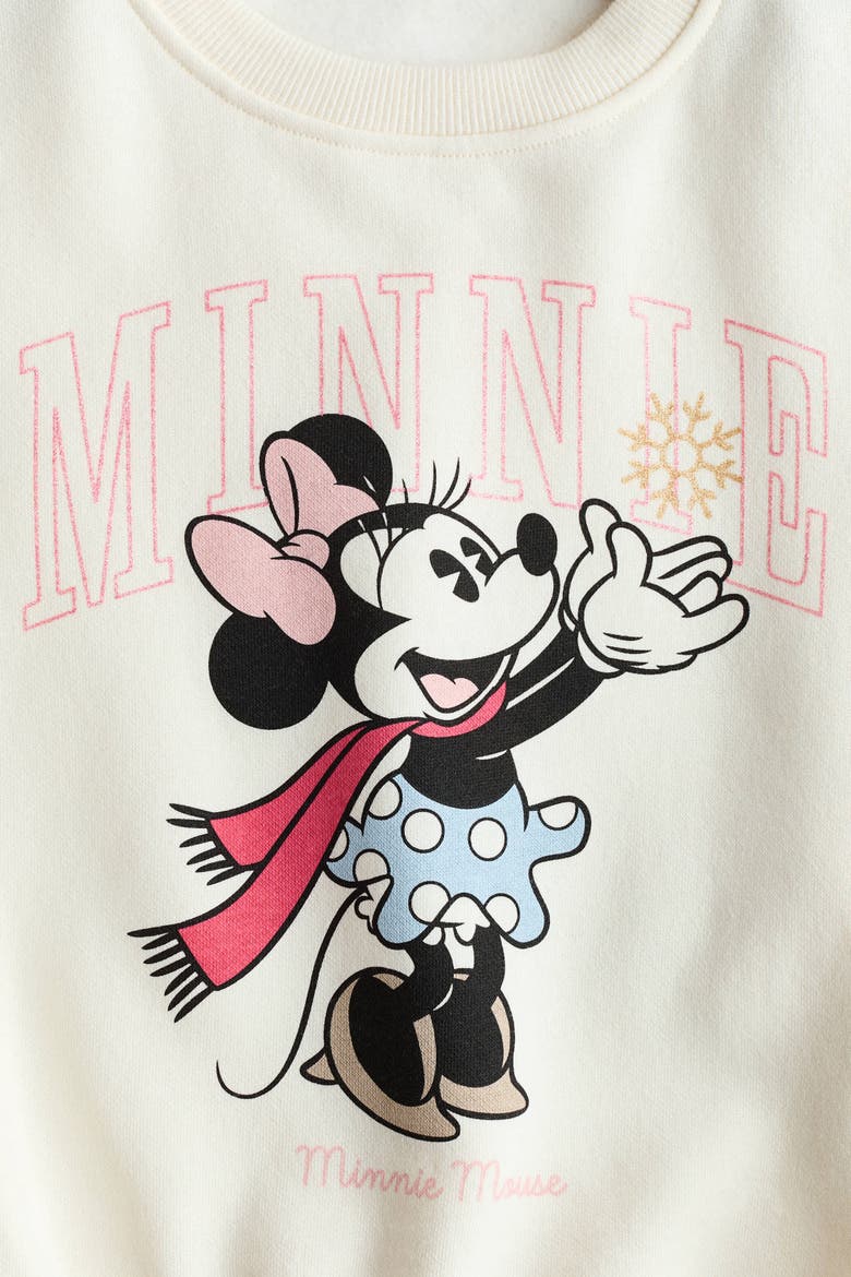 Printed Sweatshirt, Alternate, color, White/Minnie Mouse