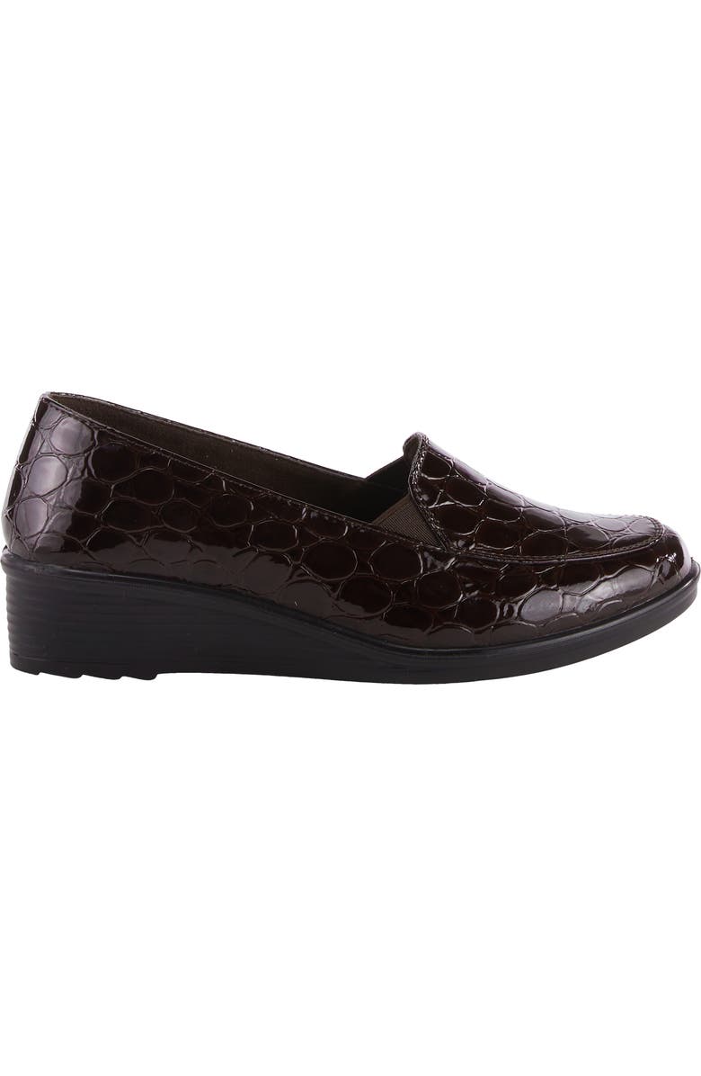 Flexus by Spring Step Biddey Wedge Loafer, Alternate, color, Dark Brown Croco