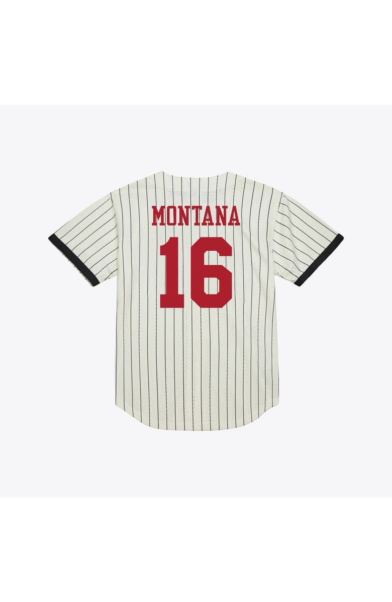 Mitchell & Ness Men's Mitchell & Ness Joe Montana Cream San Francisco 49ers Name & Number Mesh Fashion Jersey, Alternate, color, Cream