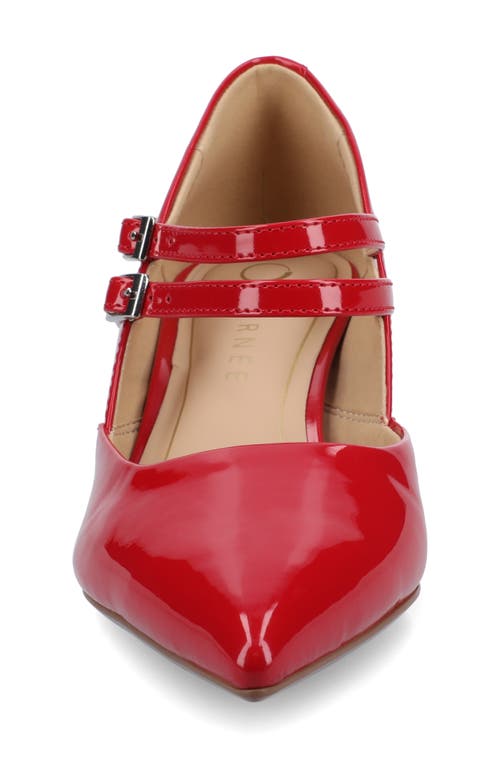 Journee Collection Journee Womens Carnation Medium And Wide Width Kitten Heel Mary Jane Pumps In Red