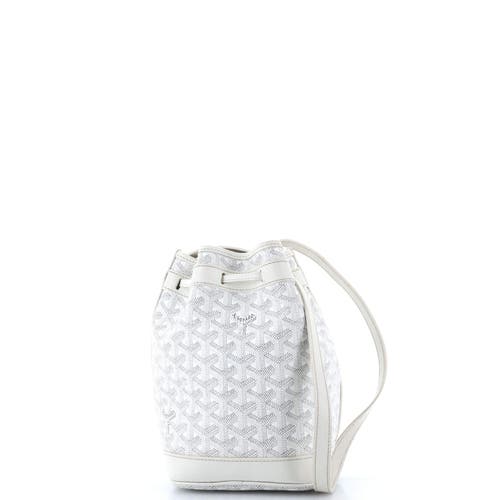 Pre-owned Goyard  Goyard Petit Flot Bucket Bag Coated Canvas Pm In White