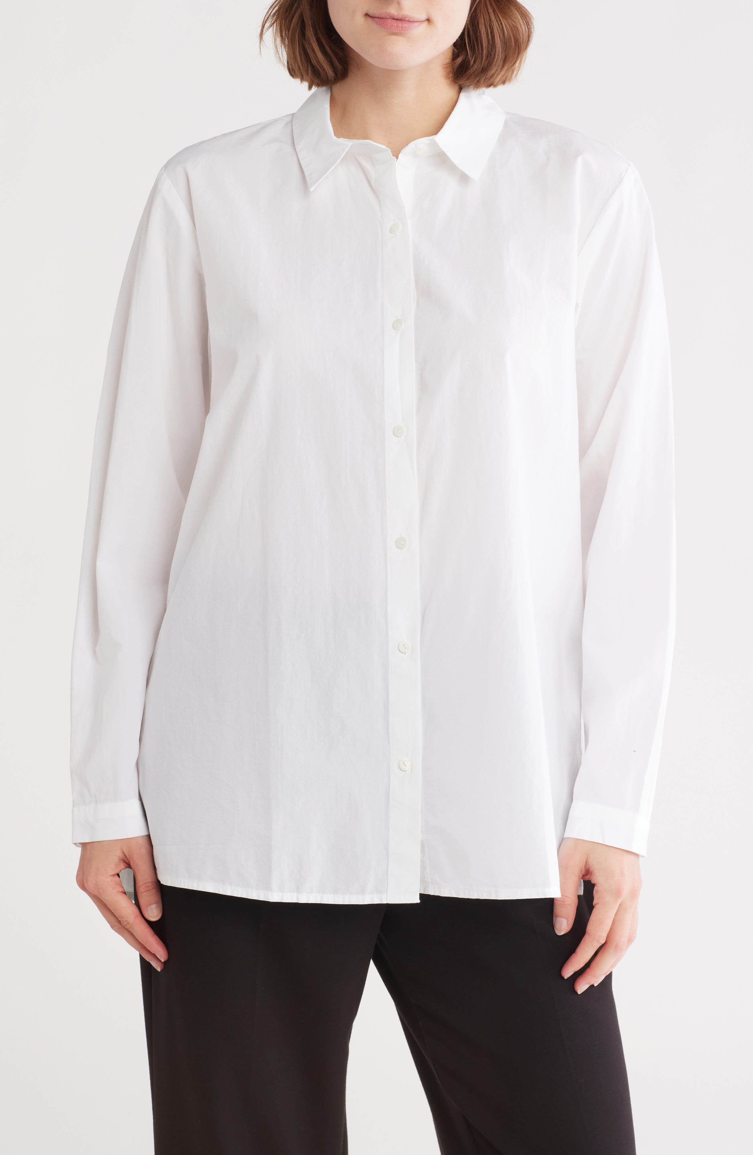 Eileen Fisher Organic Cotton Button-Up Shirt