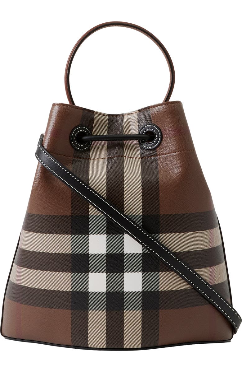 Burberry Small TB Bucket Bag, Alternate, color, Dark Birch Brown