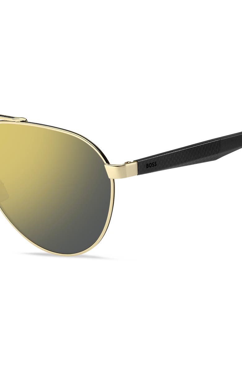 BOSS 60mm Aviator Sunglasses, Alternate, color, Gold Black