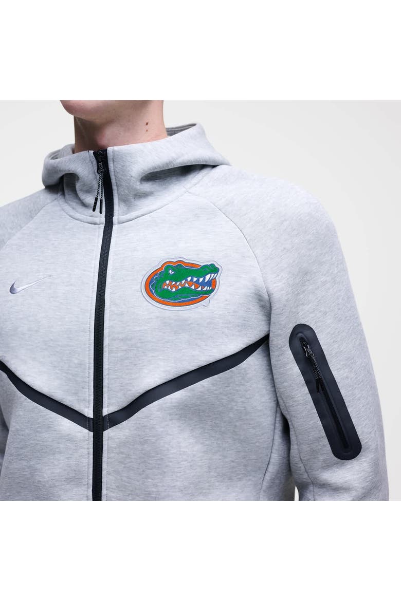 Men's Nike Heather Gray Florida Gators Tech Fleece Full-Zip Windrunner Hoodie, Alternate, color, Heather Gray