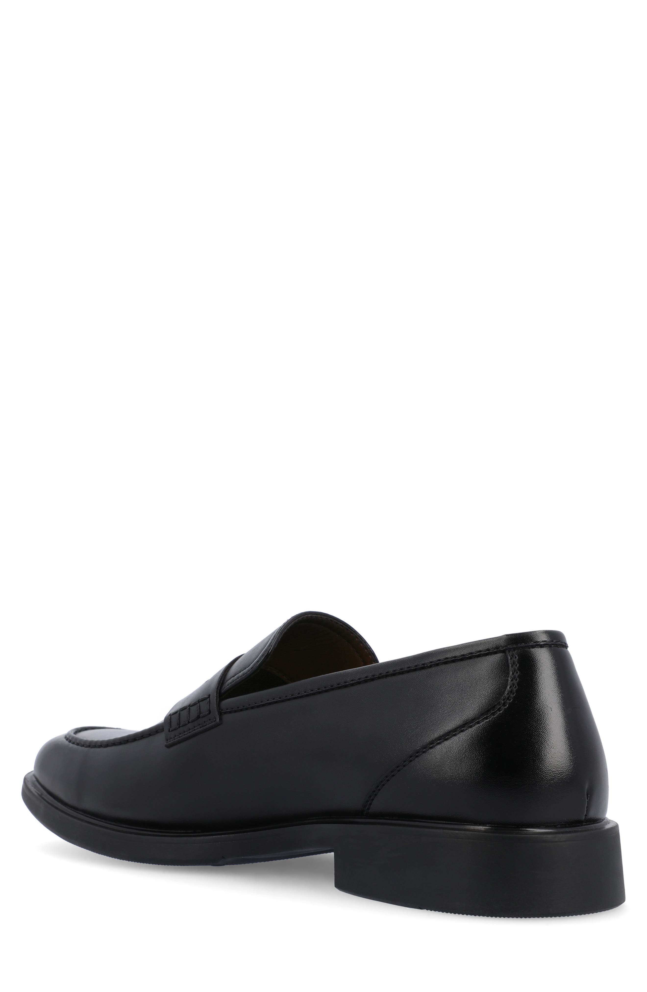 Keith Vegan Leather Penny Loafer, Alternate, color, BLACK