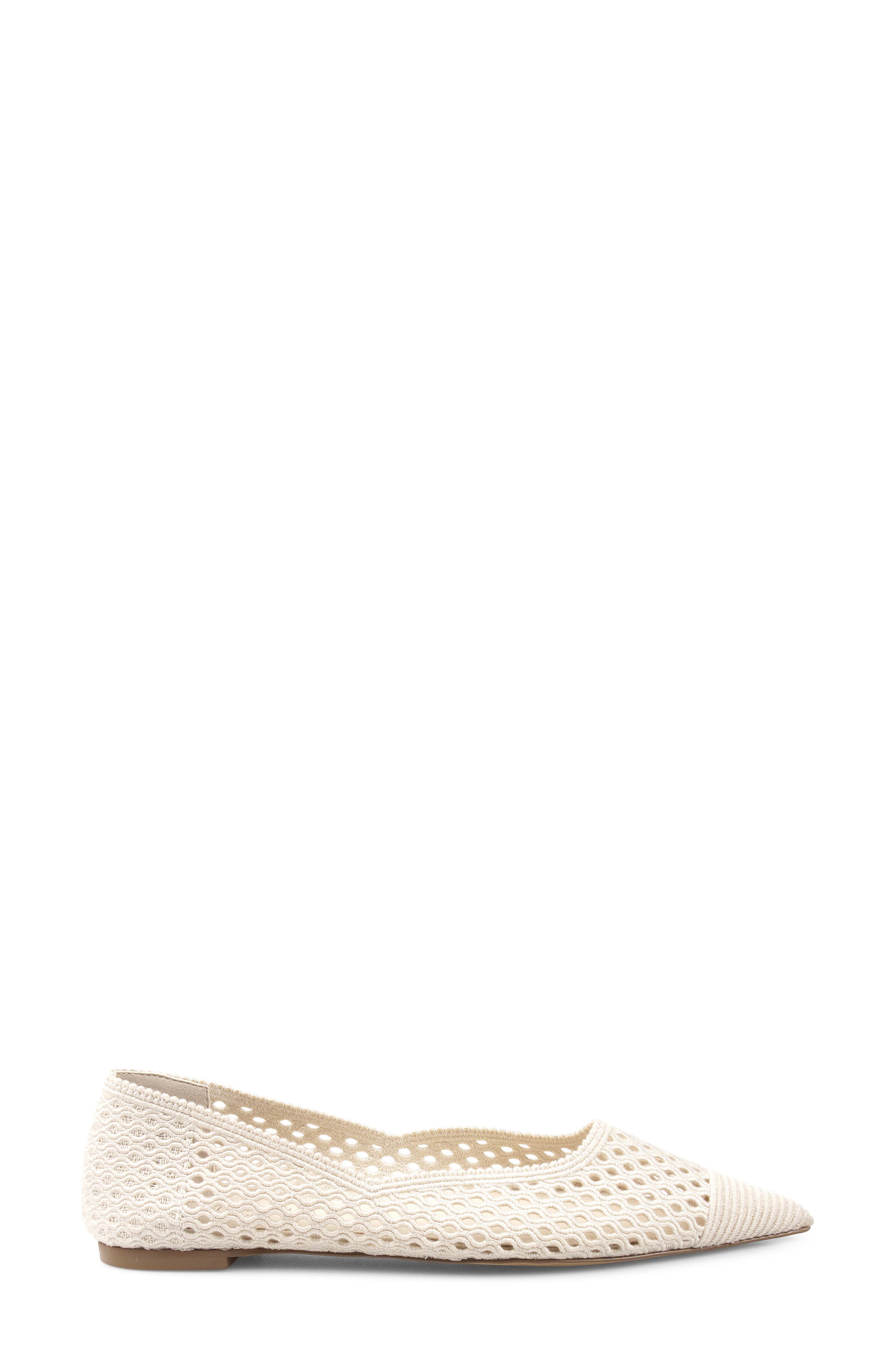 Cindylou Pointed Toe Flat, Alternate, color, OFF WHITE FABRIC