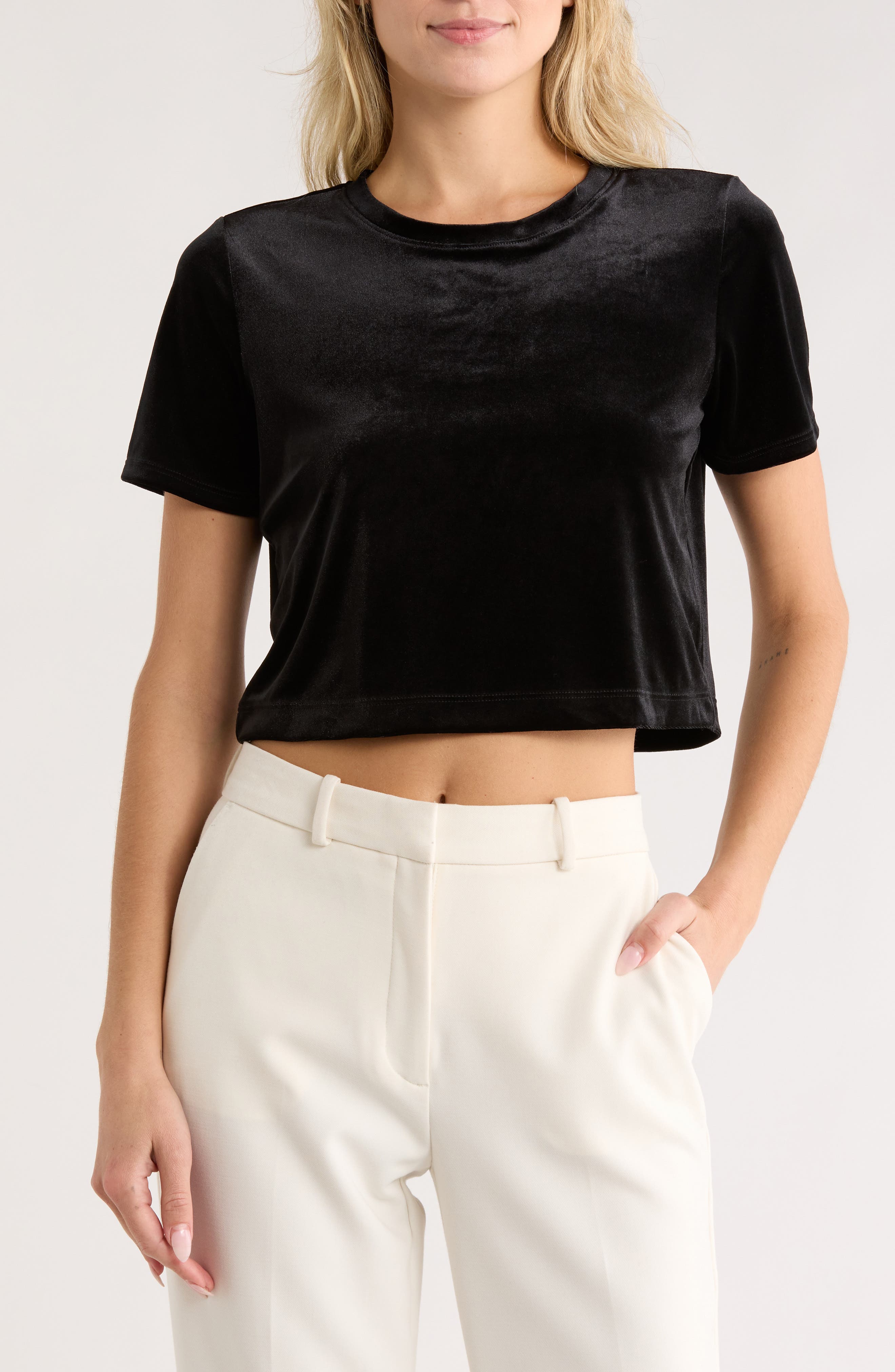 L'AGENCE Donna Crop T-Shirt