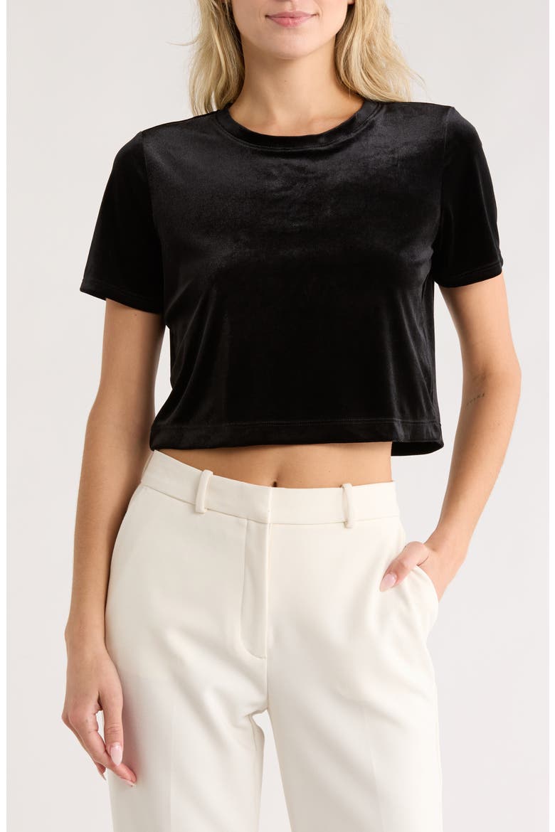 Donna Crop T-Shirt, Main, color, BLACK