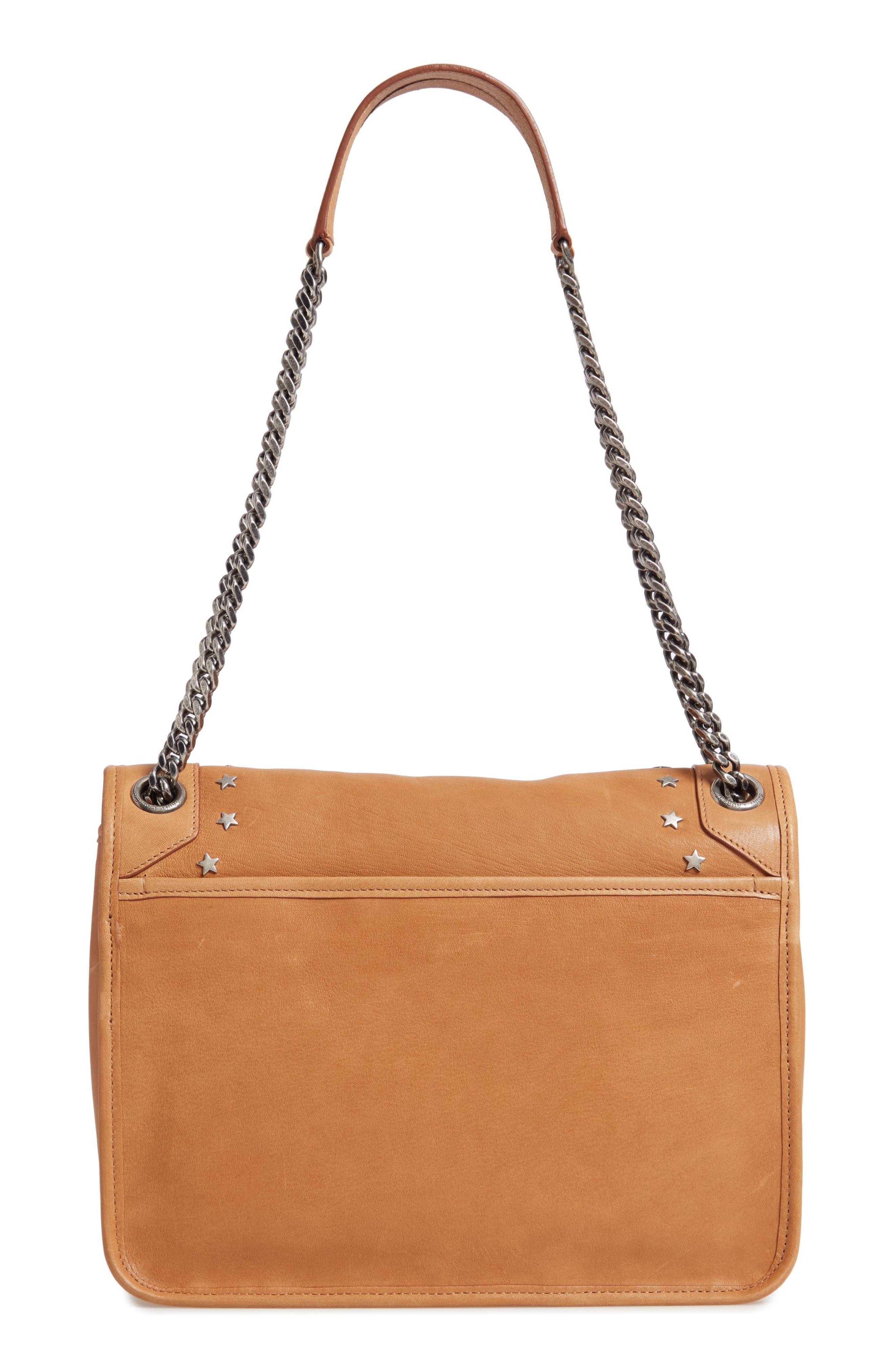 Saint Laurent Medium Niki Star Studded Leather Shoulder Bag, Alternate, color, 