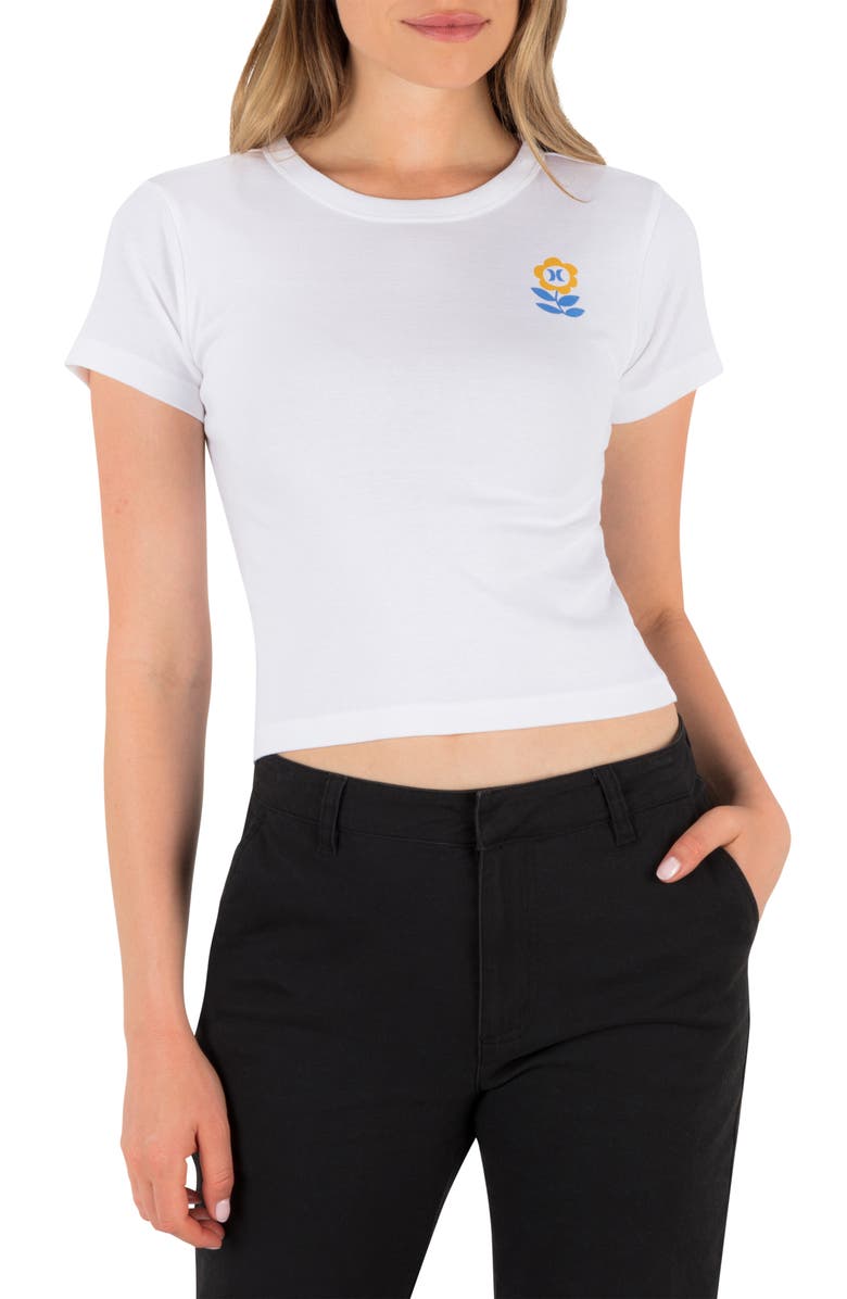 Hurley Burgeon Baby Tee, Main, color, White