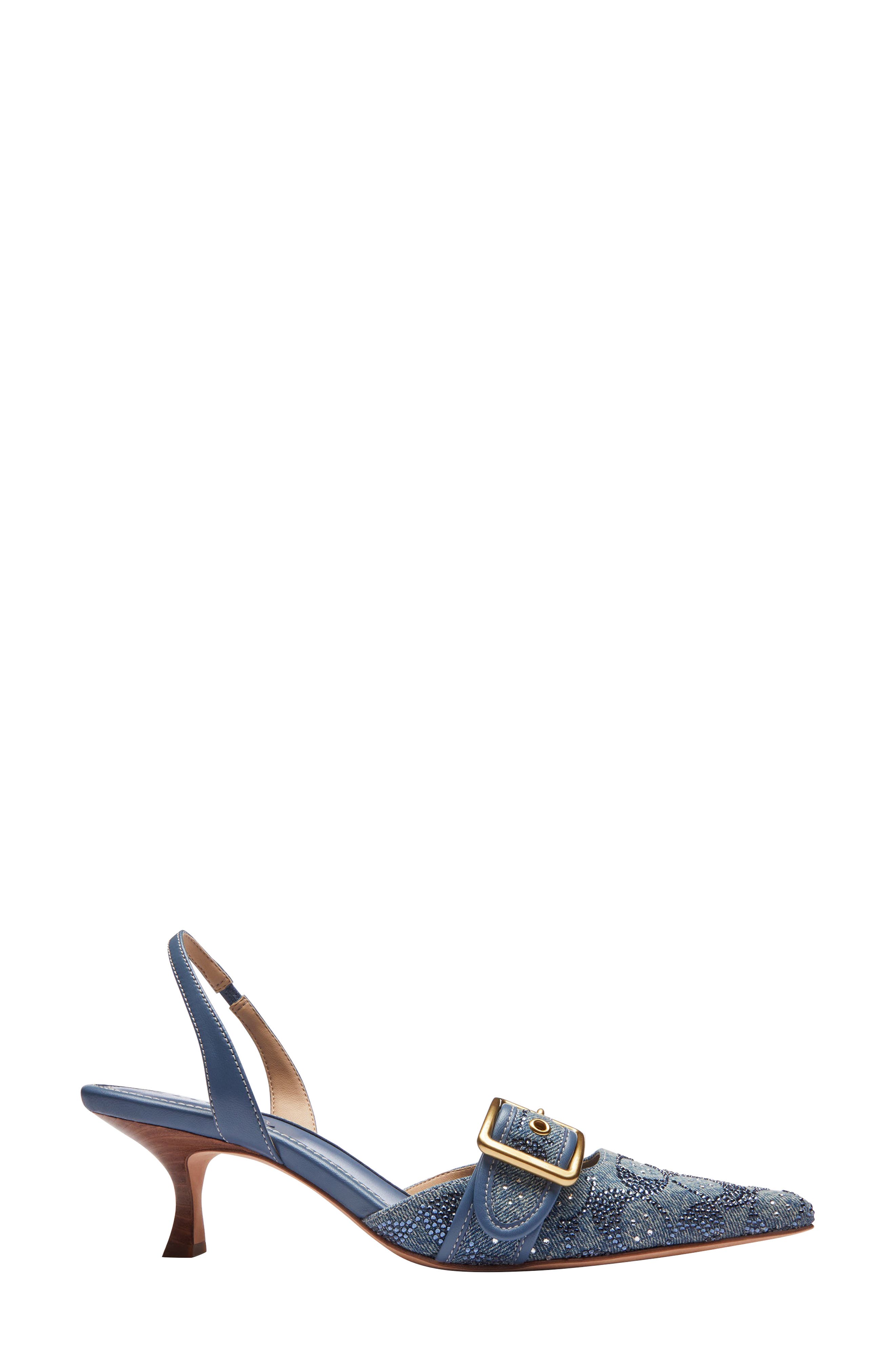 Margot Slingback Pointed Toe Pump, Alternate, color, DENIM.