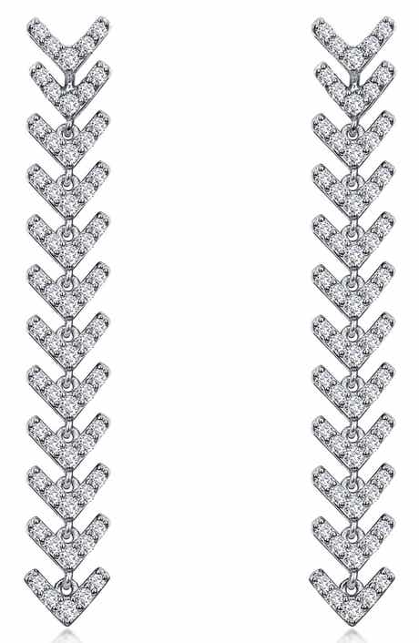 Lafonn Simulated Diamond Chevron Linear Drop Earrings