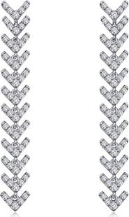 Lafonn Simulated Diamond Chevron Linear Drop Earrings