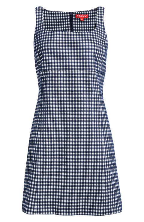 Ponte Jacquard Square Neck Mini Dress