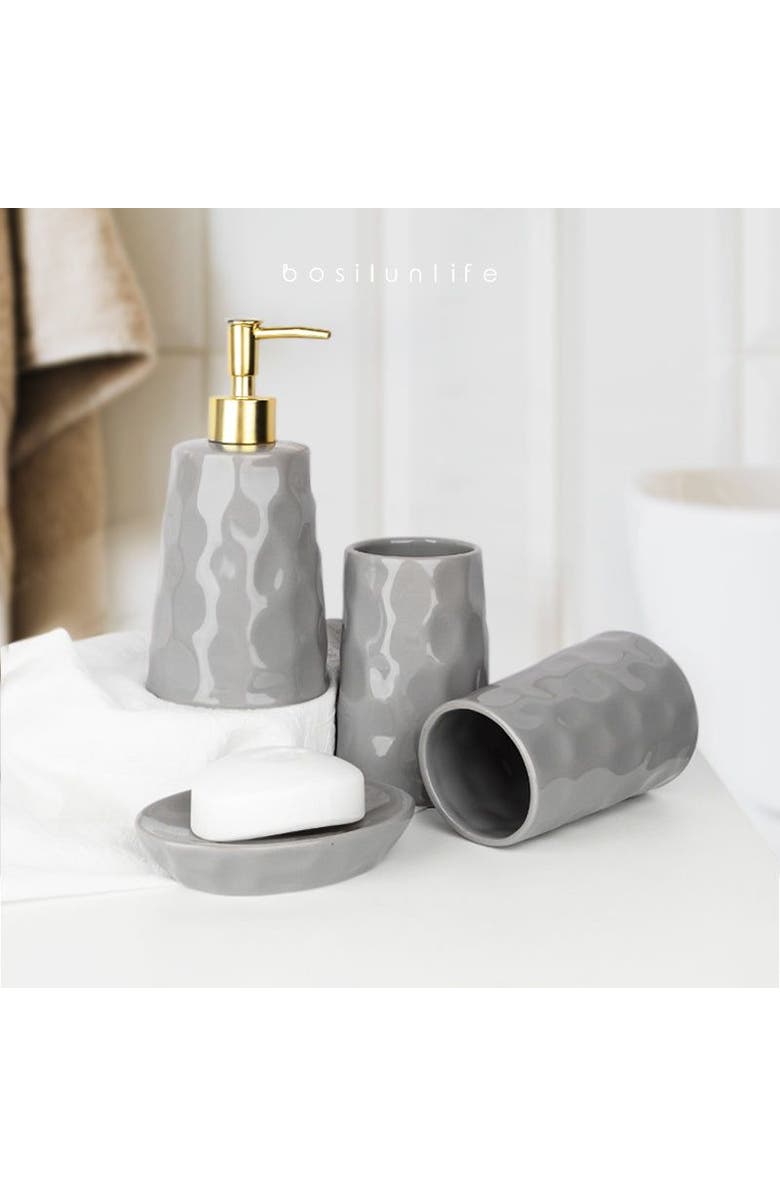 Bosilunlife Bring Nature Inside Liquid Bathroom Set Recycled Eco-Clay, Main, color, Grey