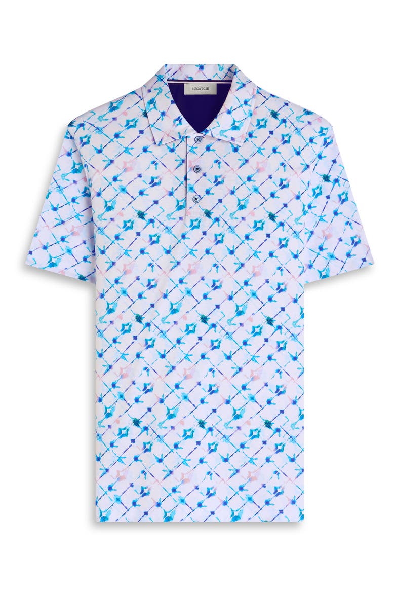Hendrix Geo Print Pima Cotton Polo, Alternate, color, AQUA