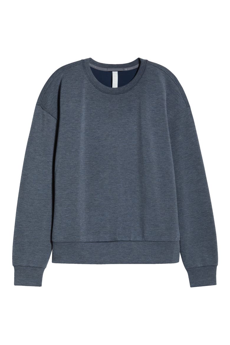 Soft Luxe Boxy Crew Sweatshirt, Alternate, color, NAVY ARMADA HEATHER