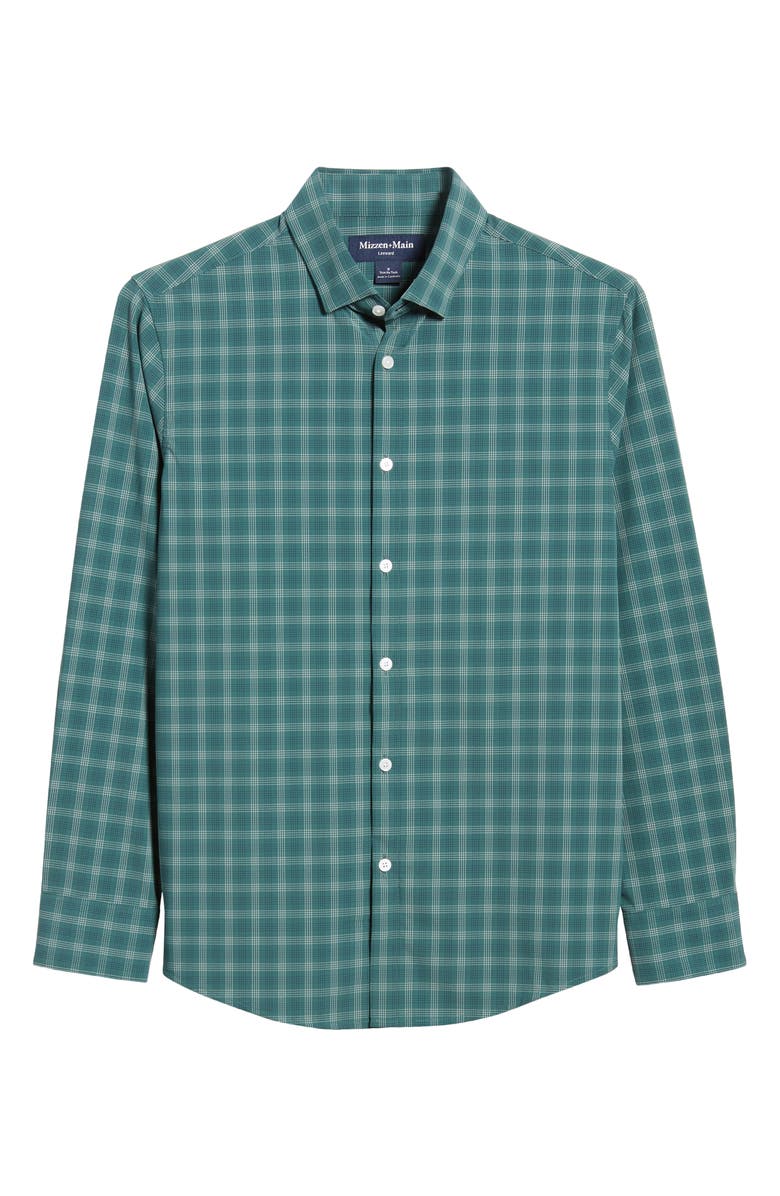 Mizzen+Main Leeward Trim Fit Bistro Green Check Peformance Button-Up Shirt, Alternate, color, 