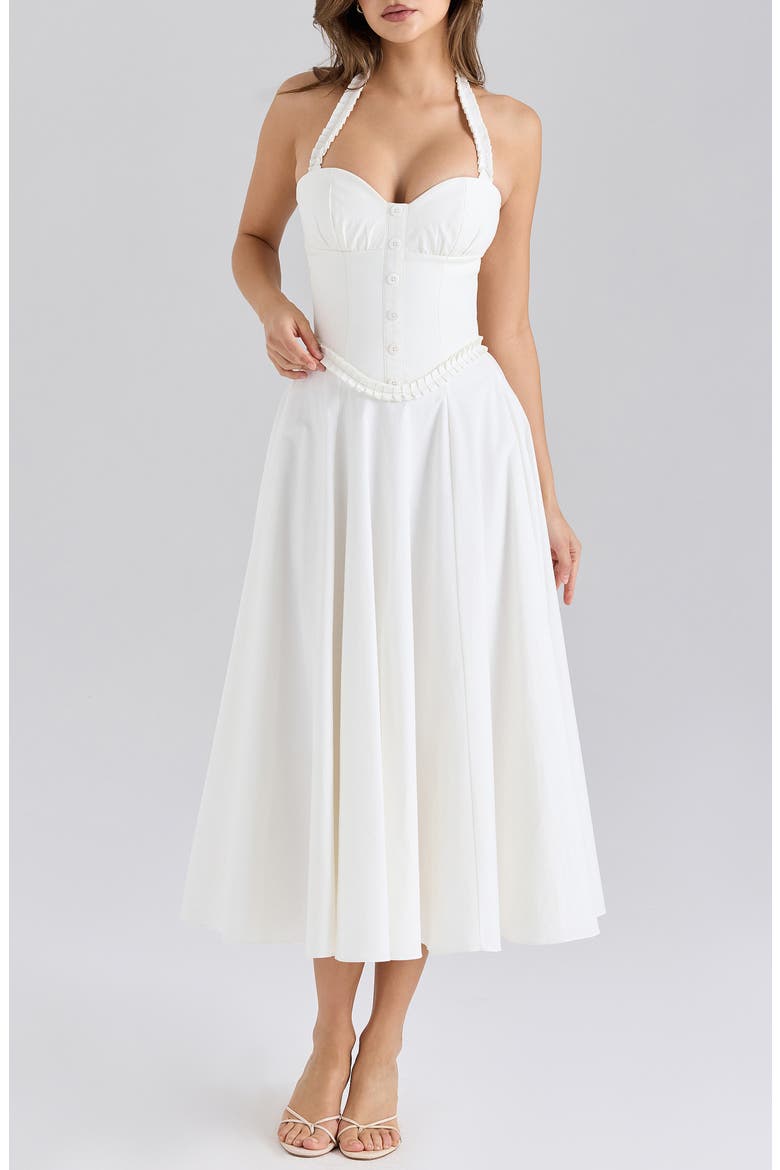 Georgie Midi Dress, Main, color, WHITE