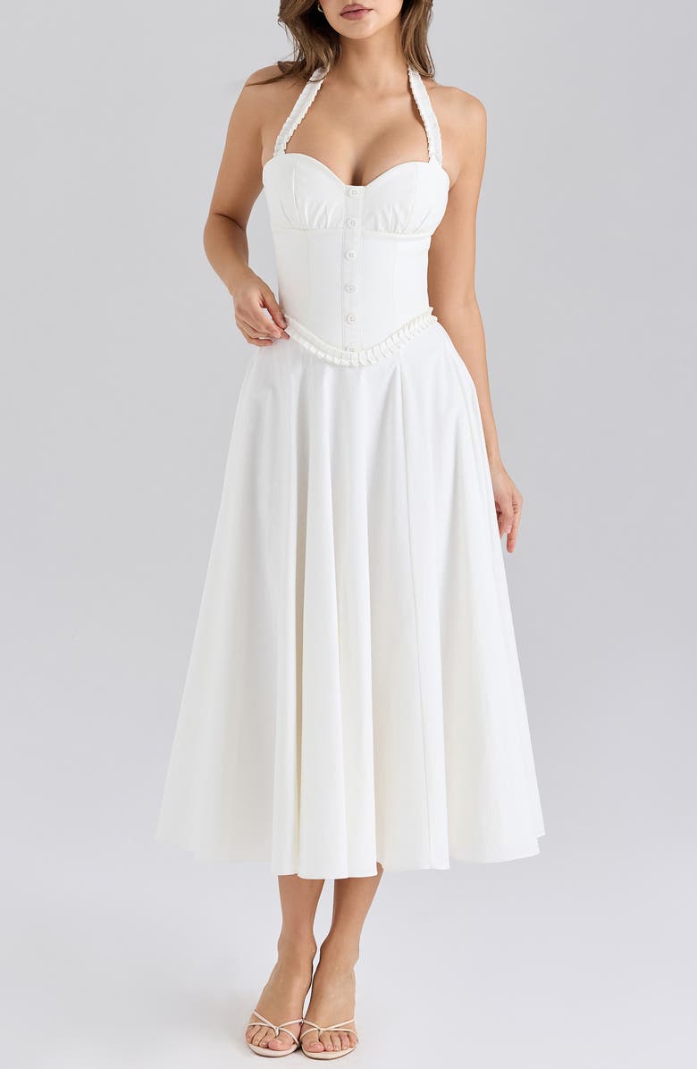 HOUSE OF CB Georgie Midi Dress, Main, color, White