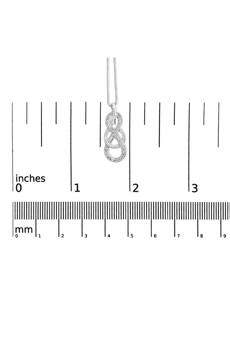 925 Sterling Silver Diamond Accent Interlocking Infinity Pendant Necklace, Alternate, color, Silver