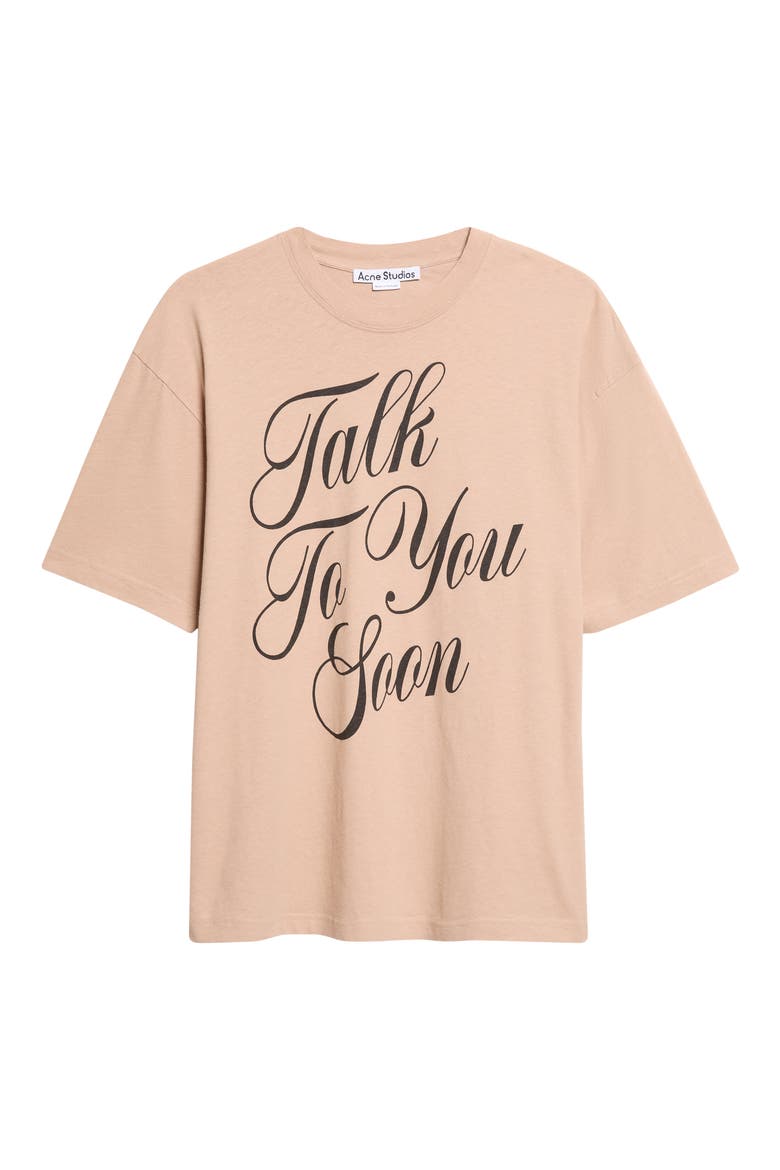 Exford U Talk To You Soon Cotton & Hemp Graphic T-Shirt, Main, color, BEIGE