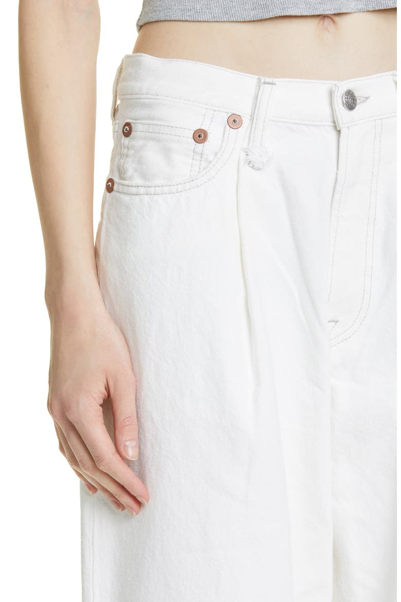Damon Pleated Rigid Wide Leg Jeans (Nordstrom Exclusive), Alternate, color, NORMA WHITE