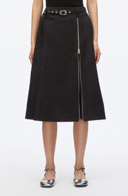 3.1 Phillip Lim Belted Utility Cotton Blend Midi Skirt
